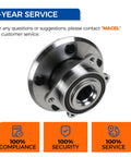 Front view of Front Wheel Bearing Hub Assembly For 2009 To 2017 Dodge Journey And 2014 To 2015 Ram ProMaster 1500 2500 3500 Five Lug With ABS Premium Replacement Wheel Hub For Easy Install And Long Lasting Performance showing metal construction and mounting holes.