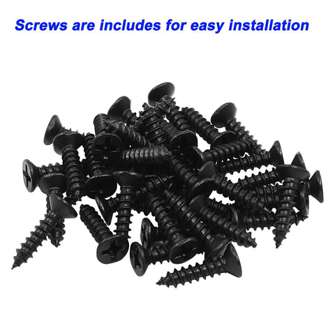 Pile of black screws included for 20 Pack Mini Vintage Cabinet Pull Handles Black Zinc Alloy 60mm Length Rustic Barn