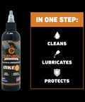 All In One Chain Cleaning Kit Built For Riders With Wet And Dry Lube Performance includes Clenzoil bottle and cleaning icons