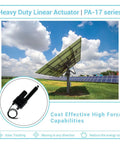 Solar panel with 12V High Force Linear Actuator PA17 16 Inch Stroke Industrial Heavy Duty Unit Built To Haul IP65 Protected