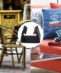 4 Pack Black Plastic Sofa Clips For Sectional Couches And Furniture Connectors, Easy To Install, shown in living room setting.