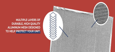 Close-up of Replacement Aluminum Mesh Filter For Fresh Air Supply Fans S97021045 97021045 showing multi-layer design detail.