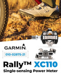 Cyclist using Off Road Power Meter Pedals With Shimano SPD Cleat Compatibility on MTB trail, includes Rally XC110 meter.