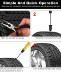 Step by step guide using 60 Piece Tire Plug Kit With Self Tapping Plugs And A 2 In 1 Screwdriver And Needle Nose Pliers for car tire repair