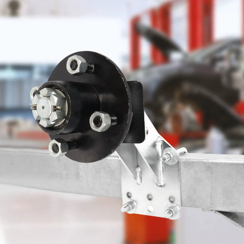 Heavy Duty Two Pack Trailer Idler Hub Kit Fits 2000 Lb Axle With Four On Four Bolt Pattern And One Inch BT8 Spindle, showing detailed hub assembly.
