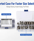 50 Piece Self Tapping Thread Inserts Kit In 303 Stainless Steel, Metric Slotted Threaded Inserts M3 To M16 With Case