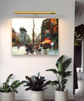 19.7 Inch Wireless Battery Operated Picture Light With Remote Control For Art Frames illuminating a colorful wall painting