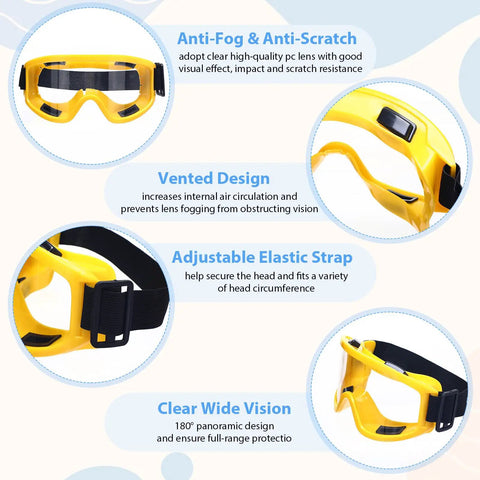 Bulk 24 Pack Anti Fog Safety Goggles For Lab Use Adjustable Over Eye Protection With Scratch Resistant PC Lenses Six Color Frames