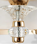 Close-up of a Modern Minimalist Wall Sconce Packed With Clean Lines And Iron Construction, showcasing crystal accent and gold details.