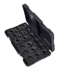 Heavy Duty U Type Aluminum Die Kit For 8 To 350 Mcm Electrical Wire Crimping Tool Attachments in durable case showing various die sizes.