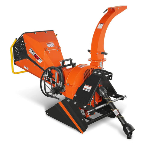 6 Inch PTO Hydraulic Wood Chipper For 20 To 50 HP Tractors With 3 Point Hitch Hydraulic Feeding Heavy Duty Workhorse Chipper For Farms And Homeowners Model WC68H, side view