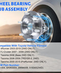Front Wheel Bearing Hub Assembly Set 2x 950-004 Compatible With Toyota Tacoma 2005-2019, 4Runner 2003-2019, FJ Cruiser 2007-2009