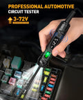 Pro Grade Heavy Duty Circuit Tester With Buzzer And 3 To 72V DC LED Voltmeter Automotive Light Tester With Illumination And Fuse Check Stainless Steel Probe And Safe ABS Body For Quick Electrical Diagnostics on car fuse box