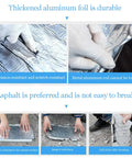 Heavy Duty Self Adhesive Bitumen Tape With Aluminum Foil For Roof Leaks And Pipe Waterproofing close-up of unbroken aluminum foil being handled.