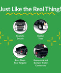 Image of Chevrolet Silverado Dually Toy Truck With Trailer Hitch Realistic 1 To 20 Scale Farm Toy For Kids And Collectors features.