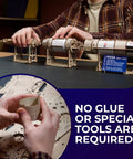 Saturn V 3D Puzzle Kit for Adults Wooden Model Rocket Set Space Shuttle Model Aerospace Engineering Gift Epic Nerdy Brain Teaser Hobby Craft Full DIY Kit for Collectors and Builders, wooden NASA rocket assembly