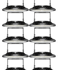 10-pack 200W UFO LED High Bay Light 20000 Lumen 6000K Cold White IP54 Warehouse Shop Garage Industrial Lamp