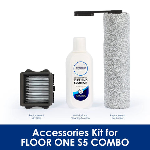 Floor One S5 Combo Replacement HEPA Assembly And Brush Roller And 280ml Solution Set For Cordless Stick Vacuum Mop Accessories Essential Cleaning Kit Optimized For Floor One S5 Combo Use