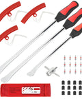 38 Piece Tire Spoon Tool Set Heavy Duty With 14.5 Inch And 11.5 Inch Levers Pro Grade Rim Protectors Valve Cores And Caps