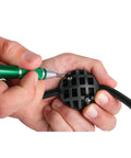 Hands adjusting 40 Foot 12 Gauge Retractable Power Cord Reel With Auto Rewind Spring Loaded For Easy Recoil Heavy Duty Extension Cord Organizer