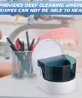 Cordless Jewelry And Denture Cleaner, Portable Battery Powered Vibrating Cleaner For Rings, Necklaces, Coins And Dentures, Great For Home Or Professional Use, Cleans In Minutes With Up To 5800 Vibrations Per Minute, white and black unit