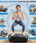 Woman exercising on Vibe Plate Vibration Exercise Machine For Lymphatic Drainage 200 Levels Full Body Workout Stand Shake Board