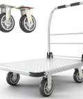 Heavy Duty 2200 Pound Capacity Foldable Push Cart Dolly with swivel wheels for easy furniture and luggage transport, side view
