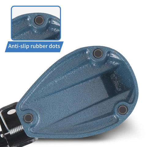 Close-up of non-slip clamping pads on Professional Micrometer Stand For Micrometers Up To 4 Inches With Adjustable Precision Holder