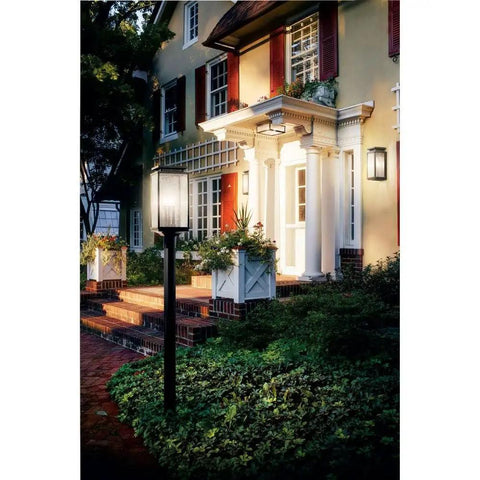 Outdoor Wall Light One Light Fixture In Olde Bronze With Clear Seeded Glass on porch, durable aluminum, wet location rated