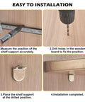 Heavy Duty Shelf Brackets For Home Storage Metal L Shaped Clips For Cabinets And Bookcases Adjustable Height Easy Install Durable Shelf Supports For DIY Projects installation steps on wooden surface