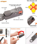 Coaxial Cable Tool Kit With Heavy Duty BNC Crimp Tool And 8 BNC And UHF Male Connectors Coaxial Cable Stripper And Wire Cutter For RG58 RG59 RG62 RG174 showing wire stripper with rotation and diameter settings