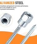 Close-up of Three Eighths Inch Vertical Rod Anchor Screws For Wood, Galvanized Carbon Steel with Silver Finish, 25 pack.