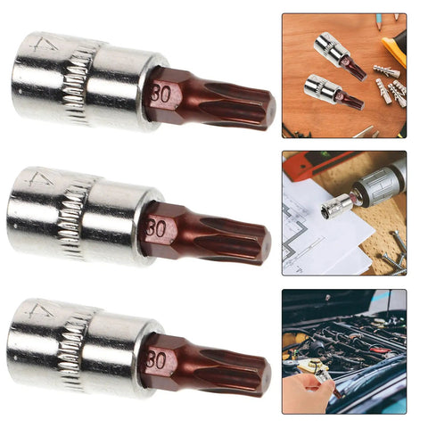 Heavy Duty Tamper Proof Hex Bit Sockets And Star Socket Set For Ratchet Wrenches, heat treated steel, precision bits.