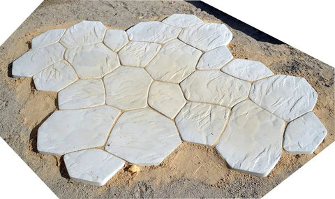 Concrete Molds 6 Piece DIY Plastic Molds Set For Flagstone Paving Stones Patio Garden Walkways And Paths With Textured Surfaces