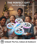 Kids playing with Kid Friendly Dual Module Lighting Drone With Triple Battery Pack For Extended Flight Time indoors