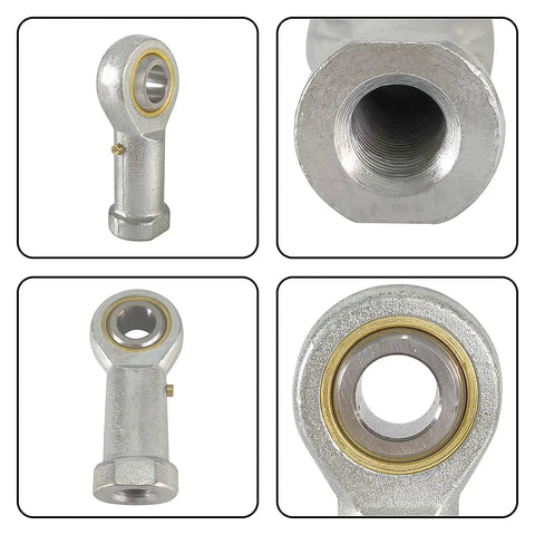 Female Rod End Bearing One Half Inch Bore And One Half By Twenty Right Hand Thread Self Lubricating Beefy Rod End Bearings Two Pack For Smooth Flexible Motion In Mechanical Linkages, zinc-plated steel