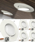 5 To 6 Inch LED Can Lights Retrofit Recessed Lighting With Gimbal Downlight Adjustable Tilt 45 Degree Swivel 360 Degree