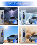 No Brainer Plug And Play Portable EV Charger With GB/T Connector And NEMA 5 15 Household Plug, Adjustable 8 To 16 Amps On 110 Volt Outlets, Features LCD Screen, Flexible Cord And Smart Timer in various weather conditions.