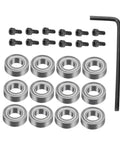 Top Mounted Ball Bearing Router Bit Guide Kit, 12 Piece Bearings Accessory Set With Screws And Wrench For Woodworking And Milling Cutter