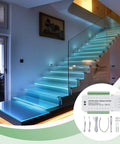 Stairway LED Motion Sensor Controller With 16 Channels Auto Step Lighting Adjustable Brightness And Speed Safe DC 12V 24V Input Easy Install Built For Smooth Hands Off Stair Illumination For Hallways And Staircases on lit glass stairs