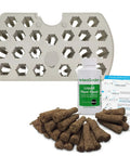 Seed Starting System For Harvest Models Indoor Garden Kit With Reusable Starter Tray And No Mess Soil Free Grow Sponges Canadian Sphagnum Peat And 3 Oz Patented Liquid Plant Food components displayed.
