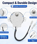 Plug And Play Drop In Ice Maker Synchronous Motor 120V Replacement For Commercial And Home Ice Makers 50 60Hz 3.5 4.1 RPM Compatible With HZB Series Models And More, metal housing