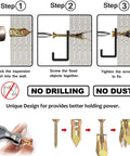 Installation steps of 160 Pcs Self Drilling Drywall Anchors With Screws Kit showing no drilling process.