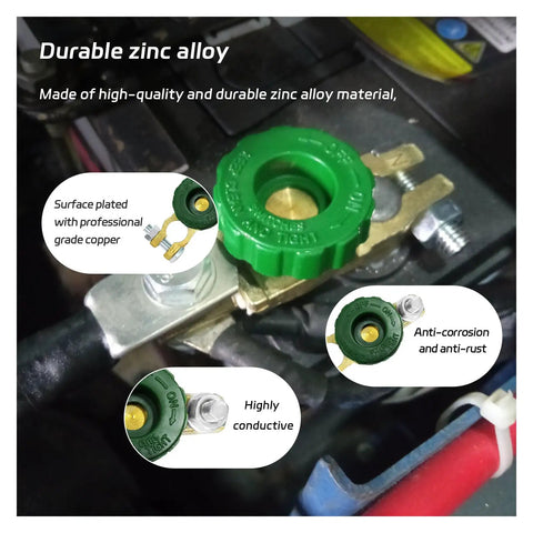 Heavy Duty Two Pack Top Post Battery Disconnect Switch Built Tough And Ready To Rock With Plug And Play Master Kill Isolator For 12 Volt 24 Volt Trucks Boats RV And Dang Reliable Copper Terminals on car battery.