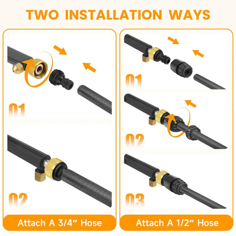 Installation guide for Jet Nozzle For Garden Hose And Power Washer Wand With Dual Nozzles And Quick Connectors Copper Fittings