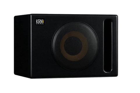 Black Eight Inch S8 Four Generation Four Powered Studio Subwoofer With A 109 Watt Class D Amp Delivers Bass To 30Hz, front view