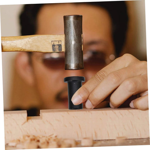 Person installing Sliding Barn Door Track Spacer Kit 4 Pack Connectors For Reliable Door Repair with a mallet