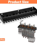 Heavy Duty Metal Plier Organizer And Wall Mount Tool Rack For Garage And Workshop Storage, black rack with size dimensions