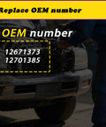 Mechanic replacing VVT solenoid on Chevy, GMC engine with part numbers 12671373, 12701385 visible in image.