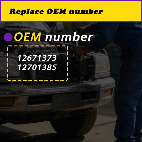 Mechanic replacing VVT solenoid on Chevy, GMC engine with part numbers 12671373, 12701385 visible in image.